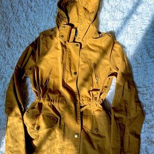 Hooded cinched waist coat